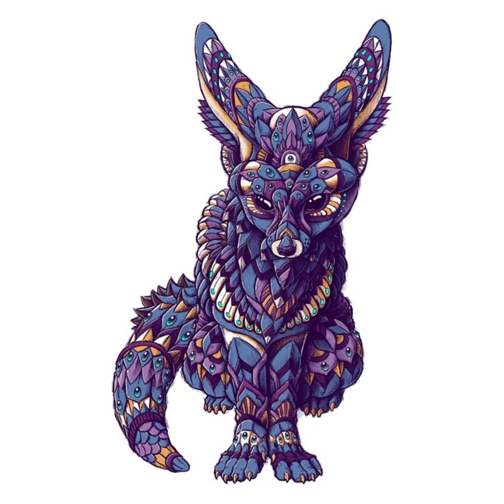 Blue and Black Fox Wooden Puzzle
